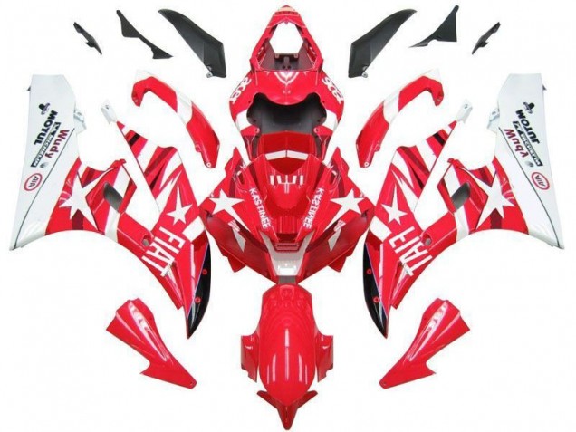 Rosso Bianco Star Fiat Carene Moto Yamaha R6 2006-2007 Rosso Bianco Star Fiat Carene Moto Yamaha R6 2006-2007