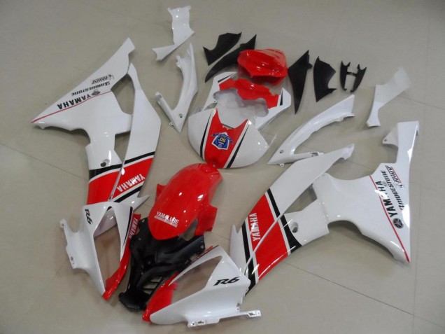 Rosso Bianco Stile OEM Carene Moto Yamaha R6 2008-2016 Rosso Bianco Stile OEM Carene Moto Yamaha R6 2008-2016