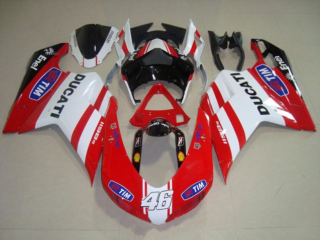 Rosso Bianco Tim 46 Carene Moto Ducati 1098 2007-2014 Rosso Bianco Tim 46 Carene Moto Ducati 1098 2007-2014