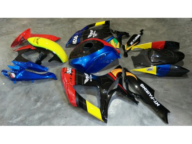 Rosso Blu Carene Moto Suzuki GSXR 600 / 750 K6 2006-2007 Rosso Blu Carene Moto Suzuki GSXR 600 / 750 K6 2006-2007