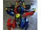 Rosso Blu Carene Moto Suzuki GSXR 600 / 750 K6 2006-2007 Rosso Blu Carene Moto Suzuki GSXR 600 / 750 K6 2006-2007
