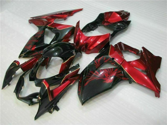 Rosso Fiamma Nero Carene Moto Suzuki GSXR 1000 K9 2009-2016 Rosso Fiamma Nero Carene Moto Suzuki GSXR 1000 K9 2009-2016