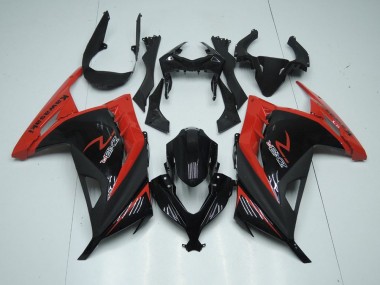 Rosso Nero ABS Kits Carene Moto Kawasaki ZX 300R 2013-2016