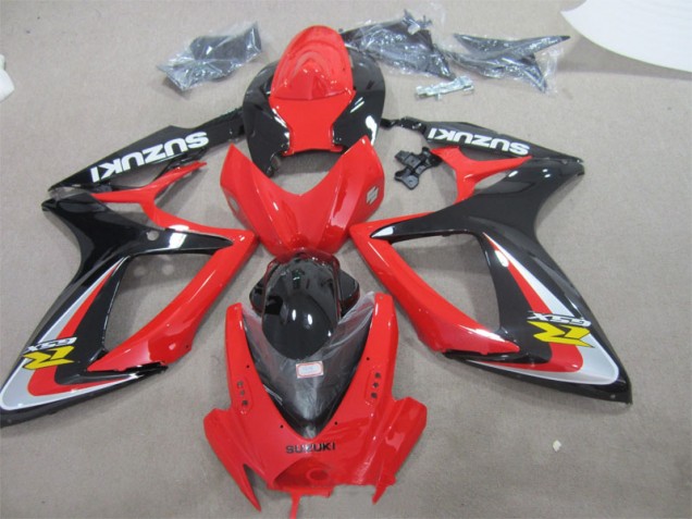 Rosso Nero ABS Moto Plastica & Carena Suzuki GSXR 600 K6 2006-2007 Rosso Nero ABS Moto Plastica & Carena Suzuki GSXR 600 K6 2006-2007