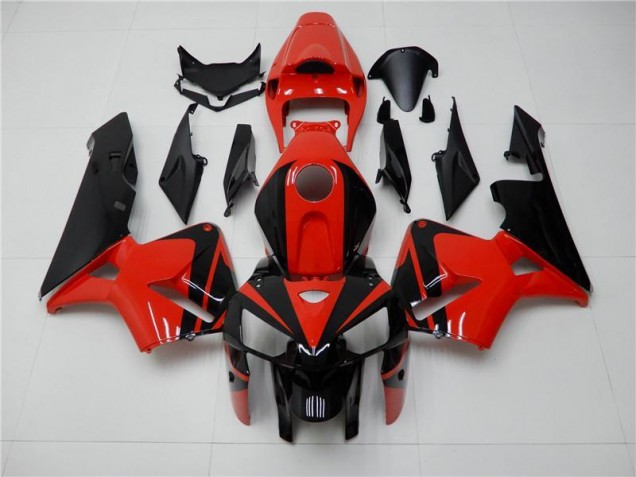 Rosso Nero ABS Plastica Moto Honda CBR 600 RR 2005-2006 Rosso Nero ABS Plastica Moto Honda CBR 600 RR 2005-2006