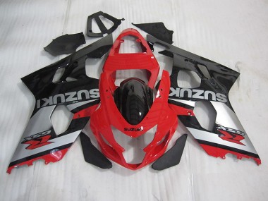 Rosso Nero Argento Carene Moto Suzuki GSXR 600 K4 2004-2005