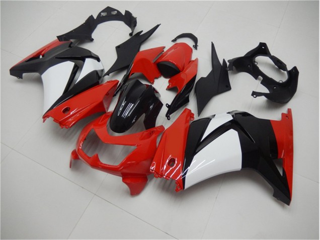 Rosso Nero Bianco Carene Moto Kawasaki EX250 2008-2012 Rosso Nero Bianco Carene Moto Kawasaki EX250 2008-2012