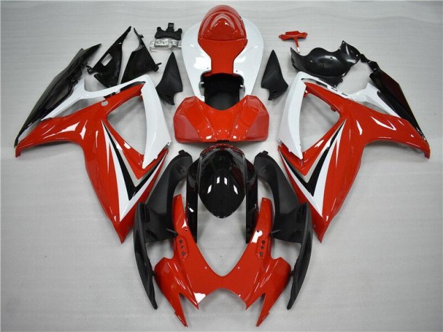 Rosso Nero Carene Moto & Plastica Moto Suzuki GSXR 600 / 750 K6 2006-2007 Rosso Nero Carene Moto & Plastica Moto Suzuki GSXR 600 / 750 K6 2006-2007