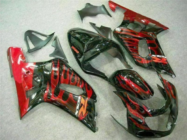Rosso Nero Carene Moto Suzuki GSXR 600 / 750 K1 K2 K3 2001-2003 Rosso Nero Carene Moto Suzuki GSXR 600 / 750 K1 K2 K3 2001-2003