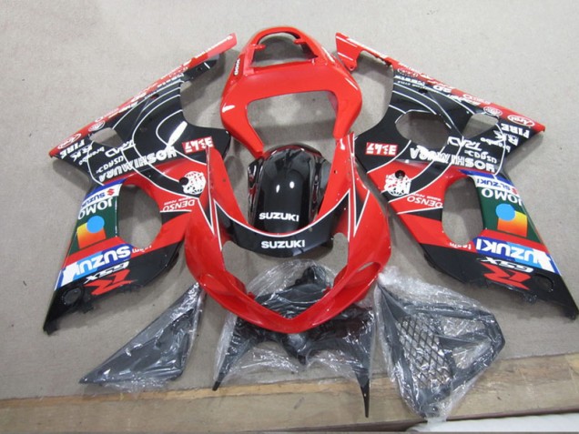 Rosso Nero Denso Carene Moto Suzuki GSXR 1000 K1 2000-2002 Rosso Nero Denso Carene Moto Suzuki GSXR 1000 K1 2000-2002