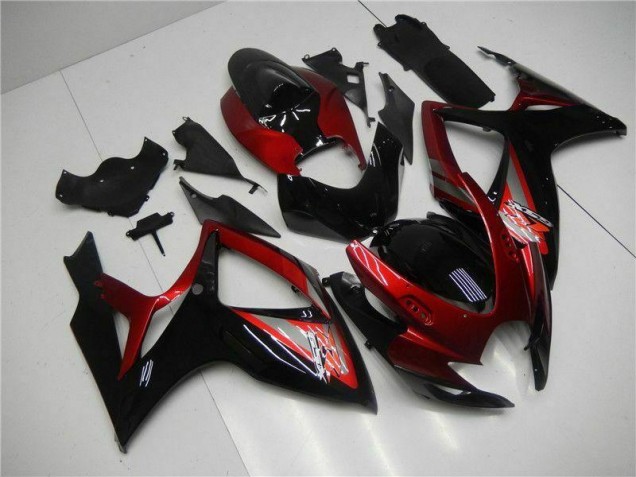 Rosso Nero Kit Carenatura Iniezione Suzuki GSXR 600 / 750 K6 2006-2007 Rosso Nero Kit Carenatura Iniezione Suzuki GSXR 600 / 750 K6 2006-2007