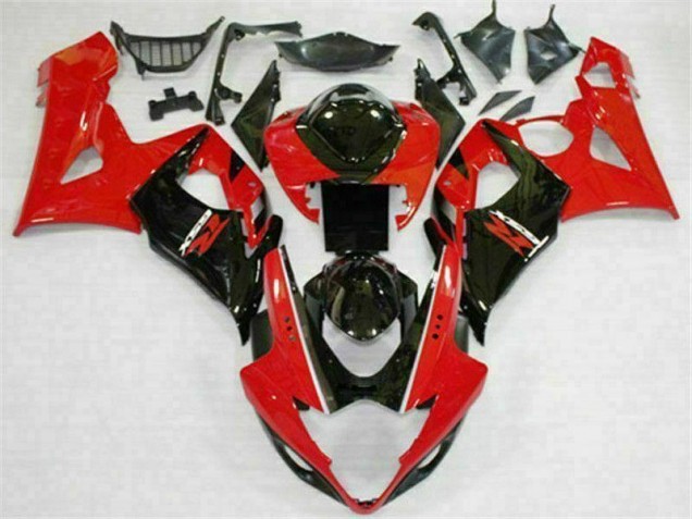Rosso Nero Kit Completo Carenatura Moto ABS Suzuki GSXR 1000 K5 2005-2006