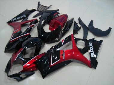 Rosso Nero Kits Carene Moto Suzuki GSXR 1000 K7 2007-2008