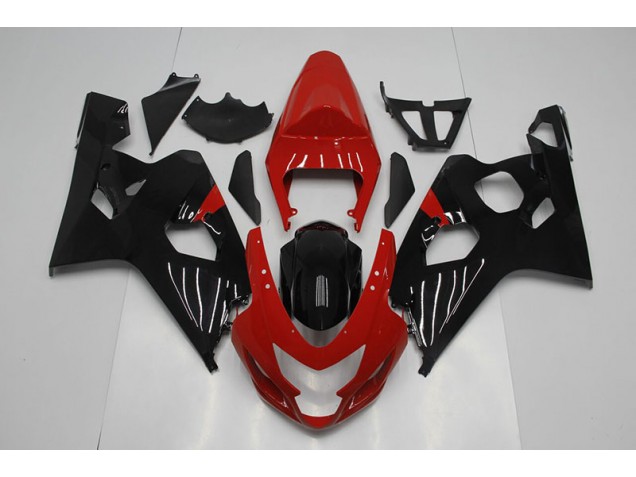 Rosso Nero Plastica Moto Suzuki GSXR 750 K4 2004-2005 Rosso Nero Plastica Moto Suzuki GSXR 750 K4 2004-2005
