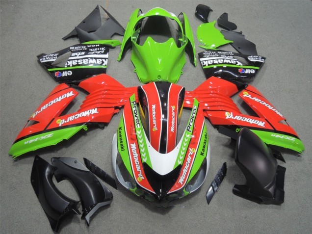 Rosso Verde Motocard Carene Moto Kawasaki ZX14R ZZR 1400 2006-2011 Rosso Verde Motocard Carene Moto Kawasaki ZX14R ZZR 1400 2006-2011