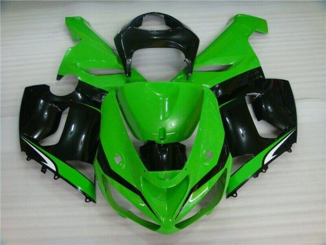 Verde Bianco Nero Carene Moto Kawasaki ZX6R 2005-2006 Verde Bianco Nero Carene Moto Kawasaki ZX6R 2005-2006