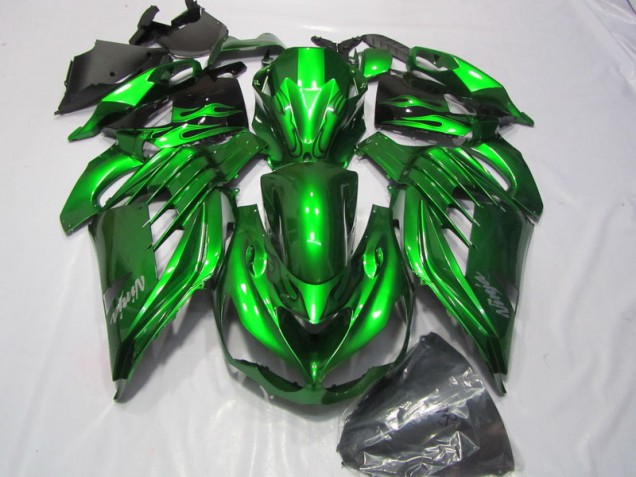 Verde Bianco Ninja Decal Carene Moto Kawasaki ZX14R ZZR 1400 2012-2021