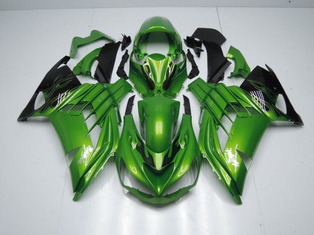 Verde Fiamma Carene Moto Kawasaki ZX14R ZZR 1400 2012-2021 Verde Fiamma Carene Moto Kawasaki ZX14R ZZR 1400 2012-2021