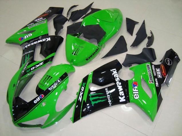 Verde Monster Carene Moto Kawasaki ZX6R 2005-2006 Verde Monster Carene Moto Kawasaki ZX6R 2005-2006