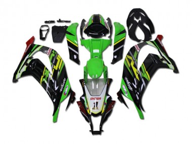 Verde Nero ABS Kits Carenatura Moto Kawasaki ZX10R 2011-2015