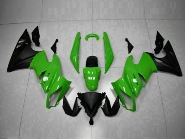 Verde Nero ABS Kits Carene Moto Kawasaki EX650 2009-2011