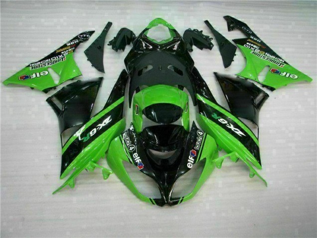 Verde Nero ABS Kits Carene Moto Kawasaki ZX6R 2009-2012