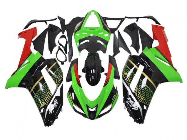Verde Nero ABS Plastica Moto Kawasaki ZX6R 2007-2008 Verde Nero ABS Plastica Moto Kawasaki ZX6R 2007-2008