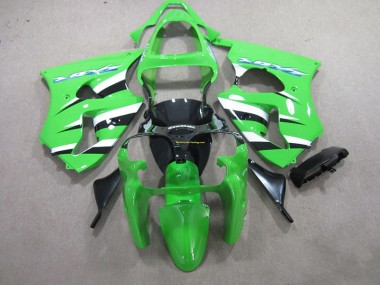 Verde Nero Bianco ABS Kits Carena Moto Kawasaki ZX6R 2000-2002