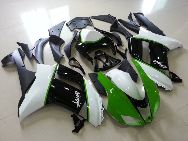 Verde Nero Bianco Carene Moto Kawasaki ZX6R 2007-2008