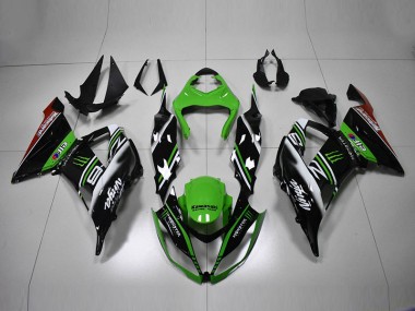Verde Nero Bianco Carene Moto Kawasaki ZX6R 2013-2018
