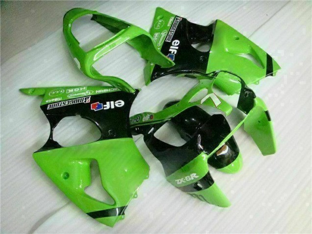 Verde Nero Kit Carenatura Moto Iniezione Kawasaki ZX6R 2000-2002 Verde Nero Kit Carenatura Moto Iniezione Kawasaki ZX6R 2000-2002