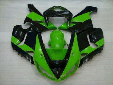 Verde Nero Kit Carenatura Moto Iniezione Kawasaki ZX6R 2005-2006