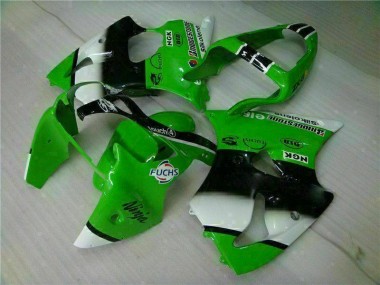 Verde Nero Kits Carenatura Moto Iniezione Kawasaki ZX6R 2000-2002