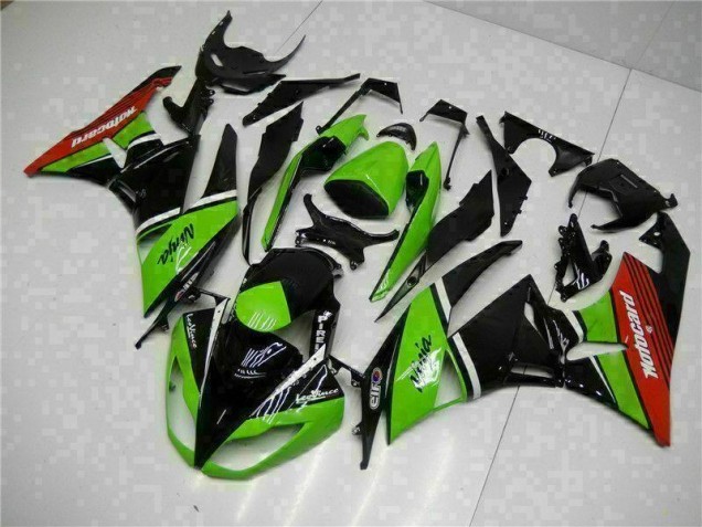 Verde Nero Rosso Carene Moto Kawasaki ZX6R 2009-2012 Verde Nero Rosso Carene Moto Kawasaki ZX6R 2009-2012