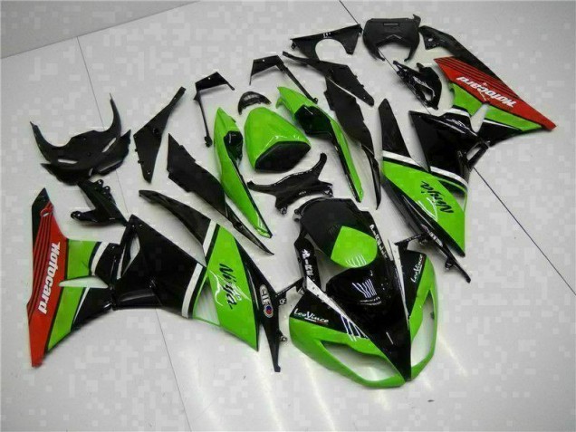 Verde Nero Rosso Carene Moto Kawasaki ZX6R 2009-2012 Verde Nero Rosso Carene Moto Kawasaki ZX6R 2009-2012