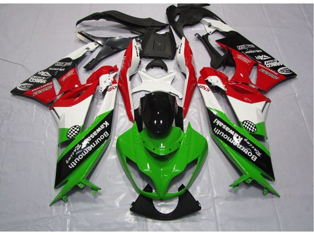 Verde Rosso Carene Moto Kawasaki ZX6R 2009-2012 Verde Rosso Carene Moto Kawasaki ZX6R 2009-2012