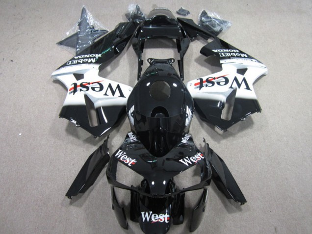 West Bianco Nero Carene Moto Honda CBR 600 RR 2003-2004 West Bianco Nero Carene Moto Honda CBR 600 RR 2003-2004